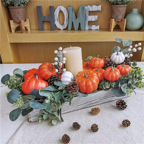 12Pcs Assorted Small Orange Artificial Pumpkins Harvest Decorative Pumpkins Foam - Picture 3 of 7